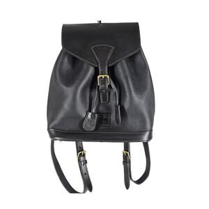 DOONEY & BOURKE VINTAGE 80's WOMEN'S BLACK AWL LEATHER BACKPACK 12x10x4"